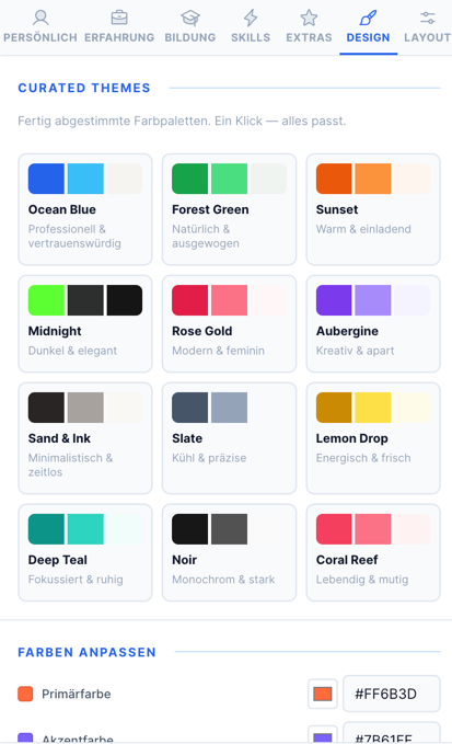 CV Generator live editor