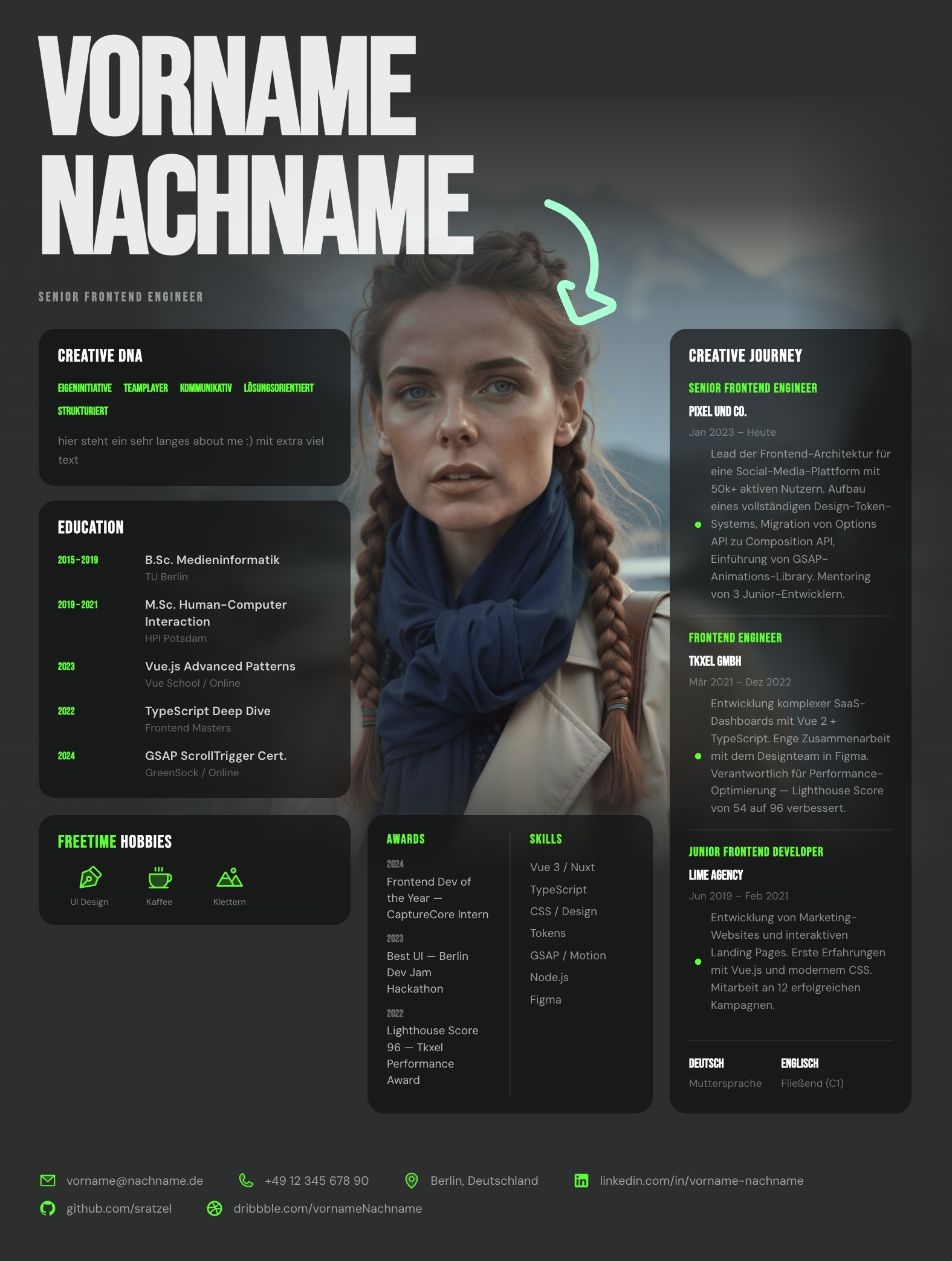 CV Generator template detail