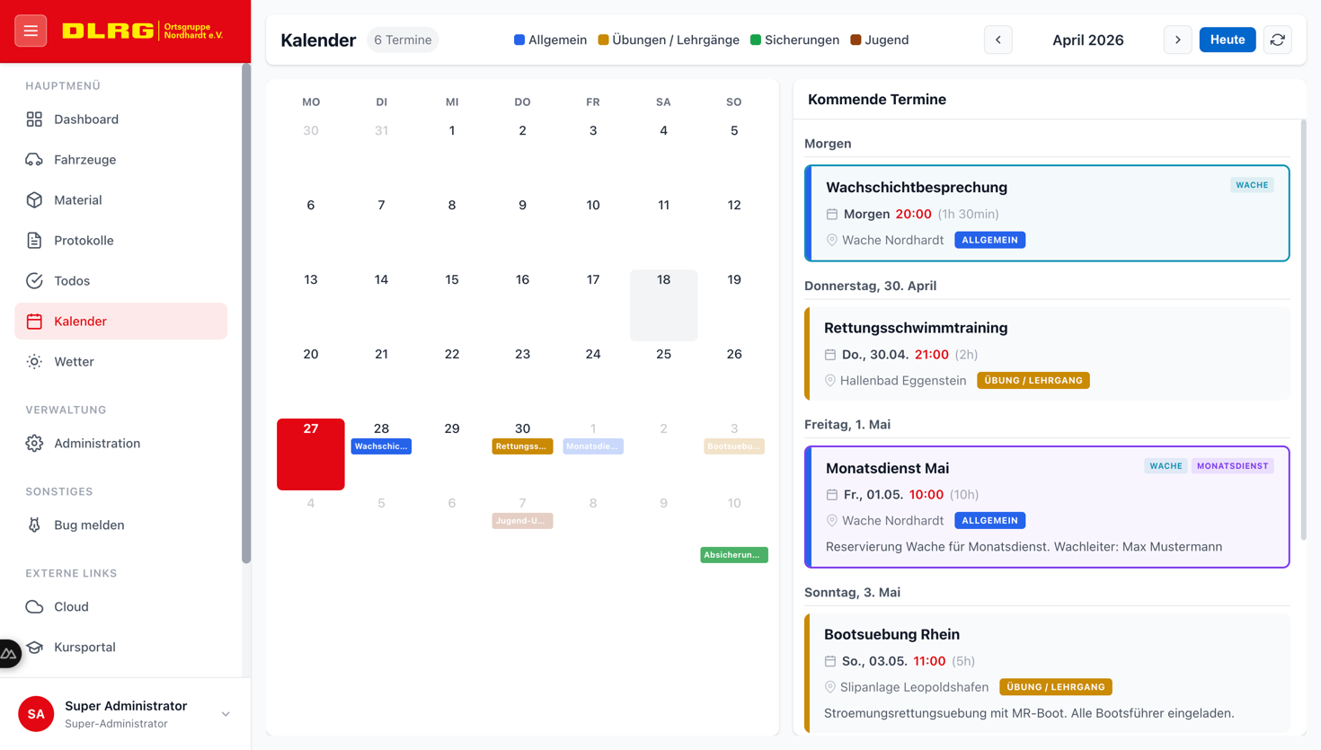ResQ-Desk calendar module