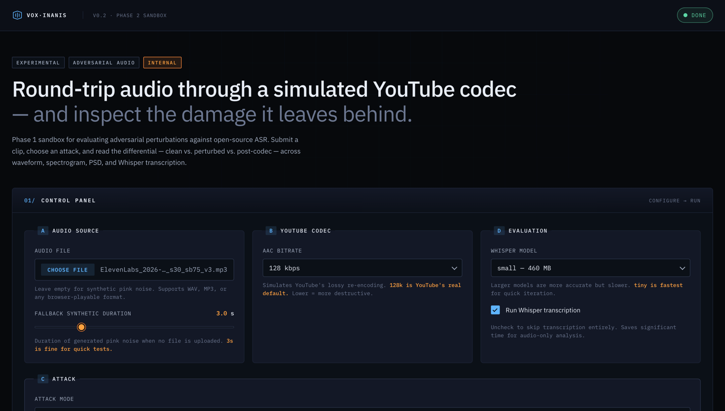 Vox Inanis attack pipeline visualization